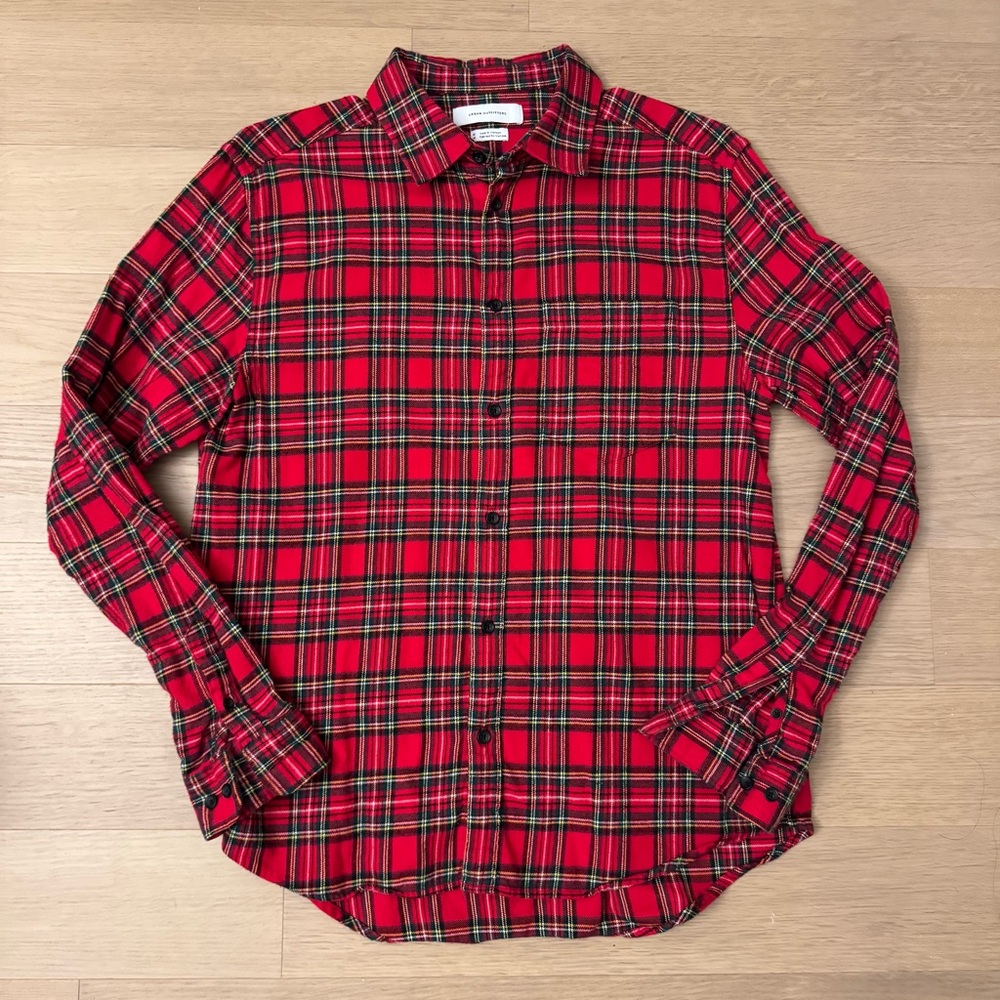 Urban Outfitters Red and Black Plaid Flannel Shirt